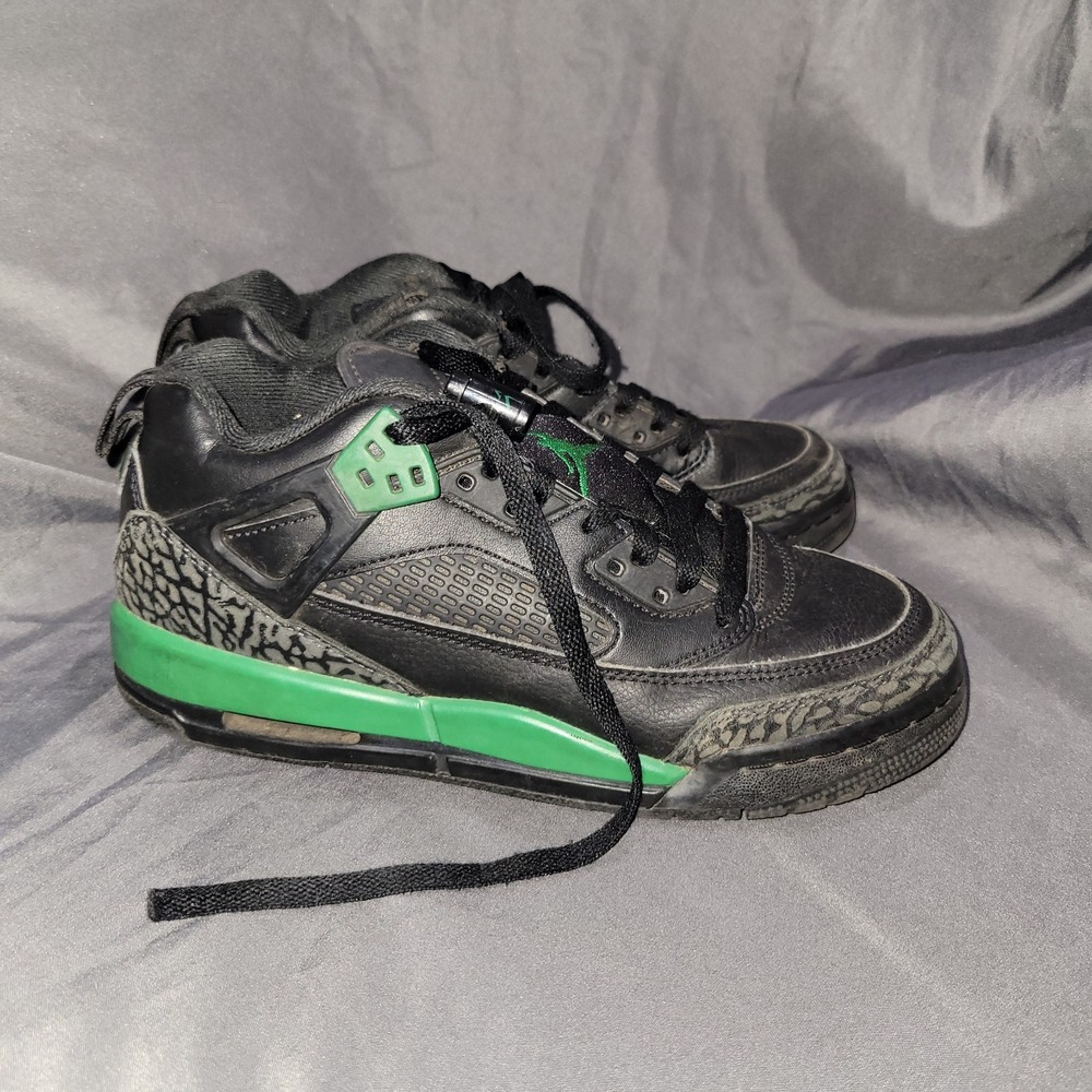 Nike Air Jordan Spizike Low Black Pine Green Sneakers FQ3950-003 Boys Size 5.5 Y